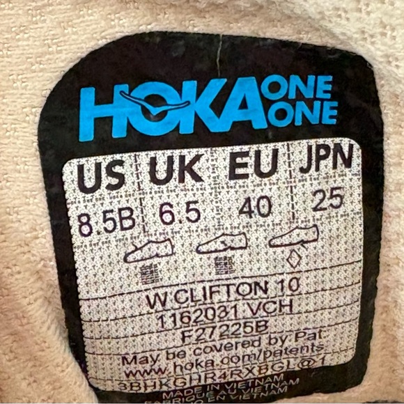 Hoka Clifton 10 ladies running shoes sneakers in Vanilla/Birch size 8.5. - Picture 10 of 14